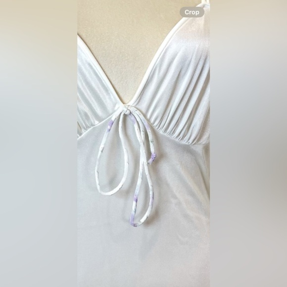 Vintage 70s Floral Peignoir Negligee Nightgown Robe Set Lingerie Milkmaid Satin - Picture 3 of 12